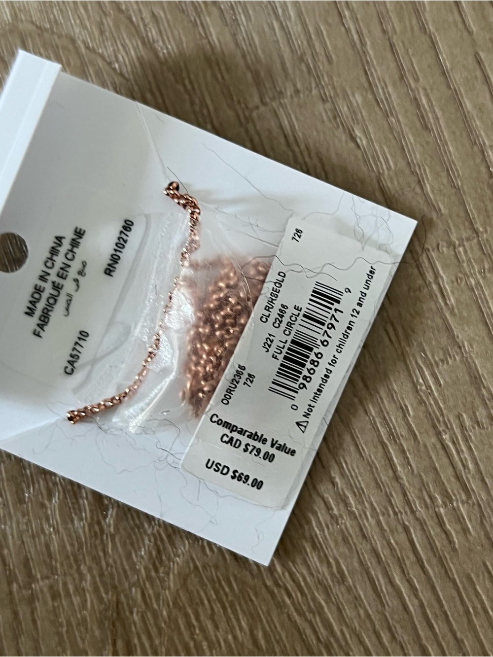 Kate Spade rose gold circle pendant necklace with clear stones and stud earrings - Picture 3 of 5